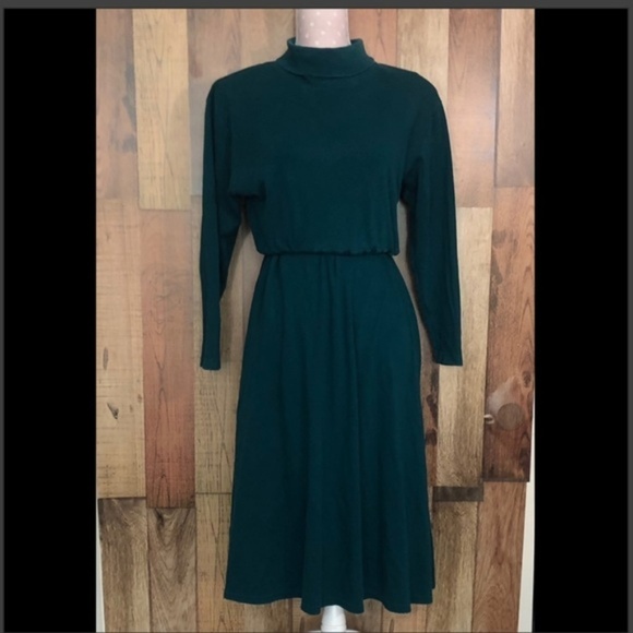 Vintage Knit Turtleneck Dress Shoulder Pads - petite medium - Picture 4 of 7